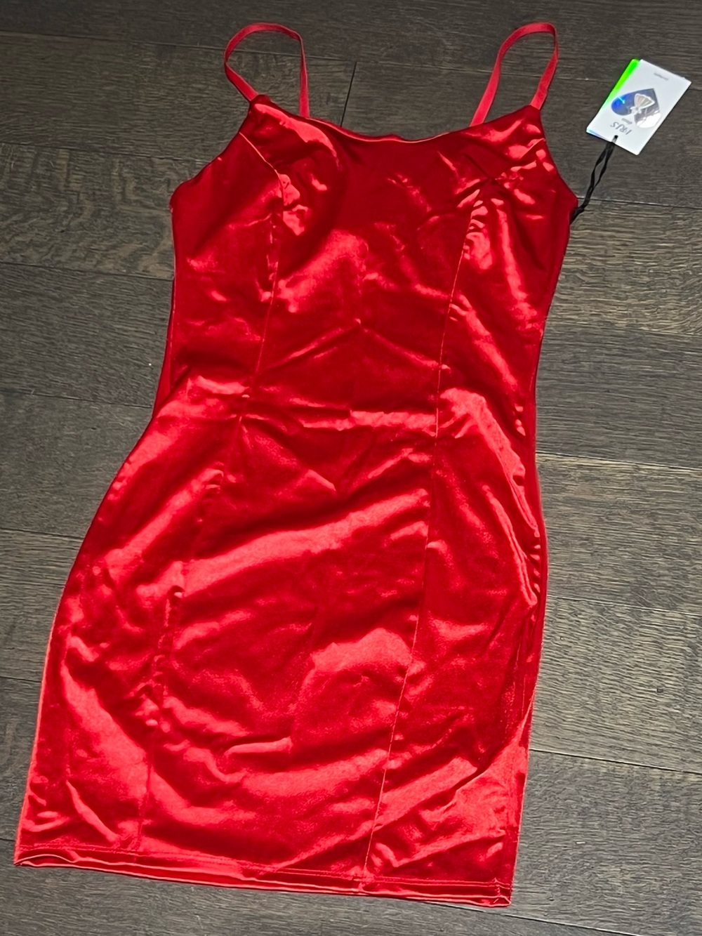 iris Red Satin Mini Slip Dress